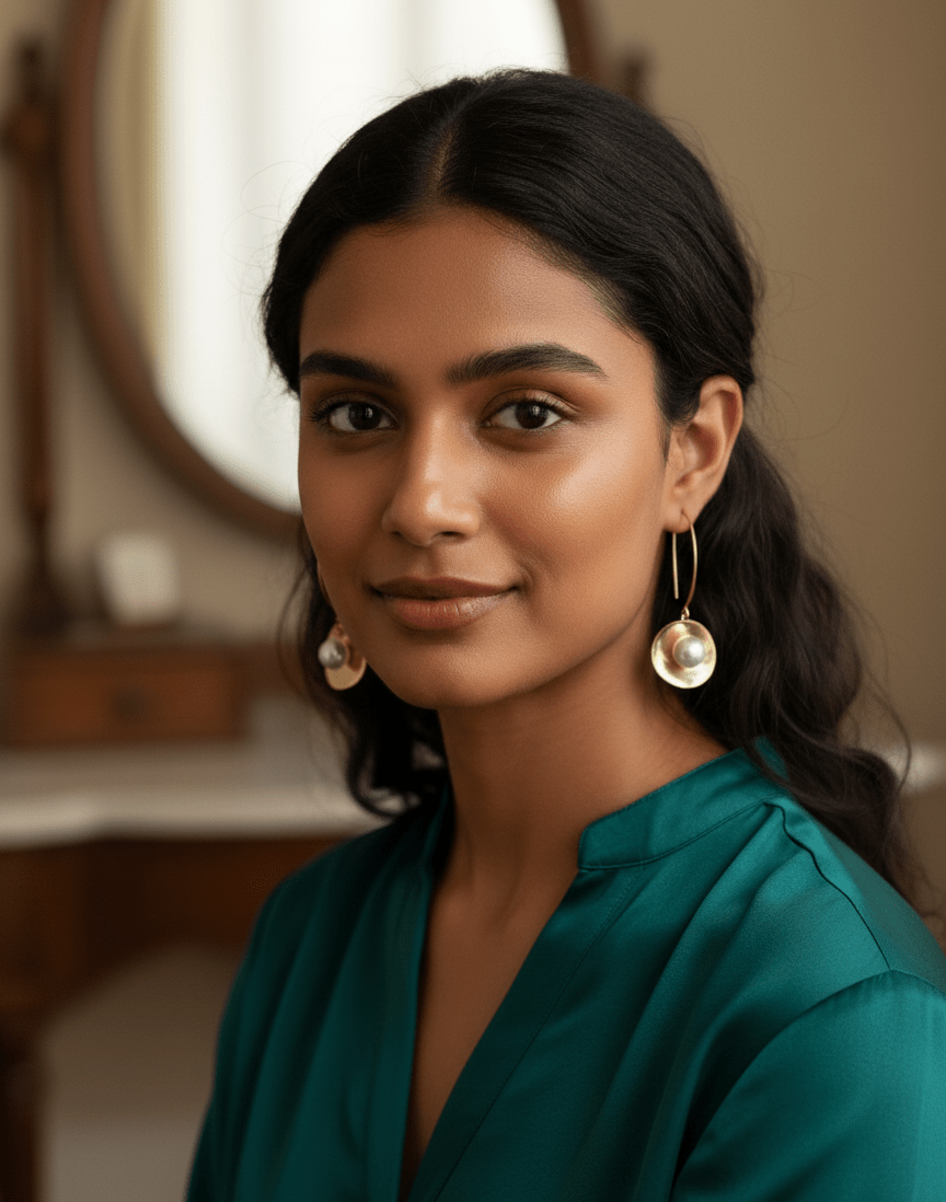 Gold earrings with centered pearl - GREYS∞UL