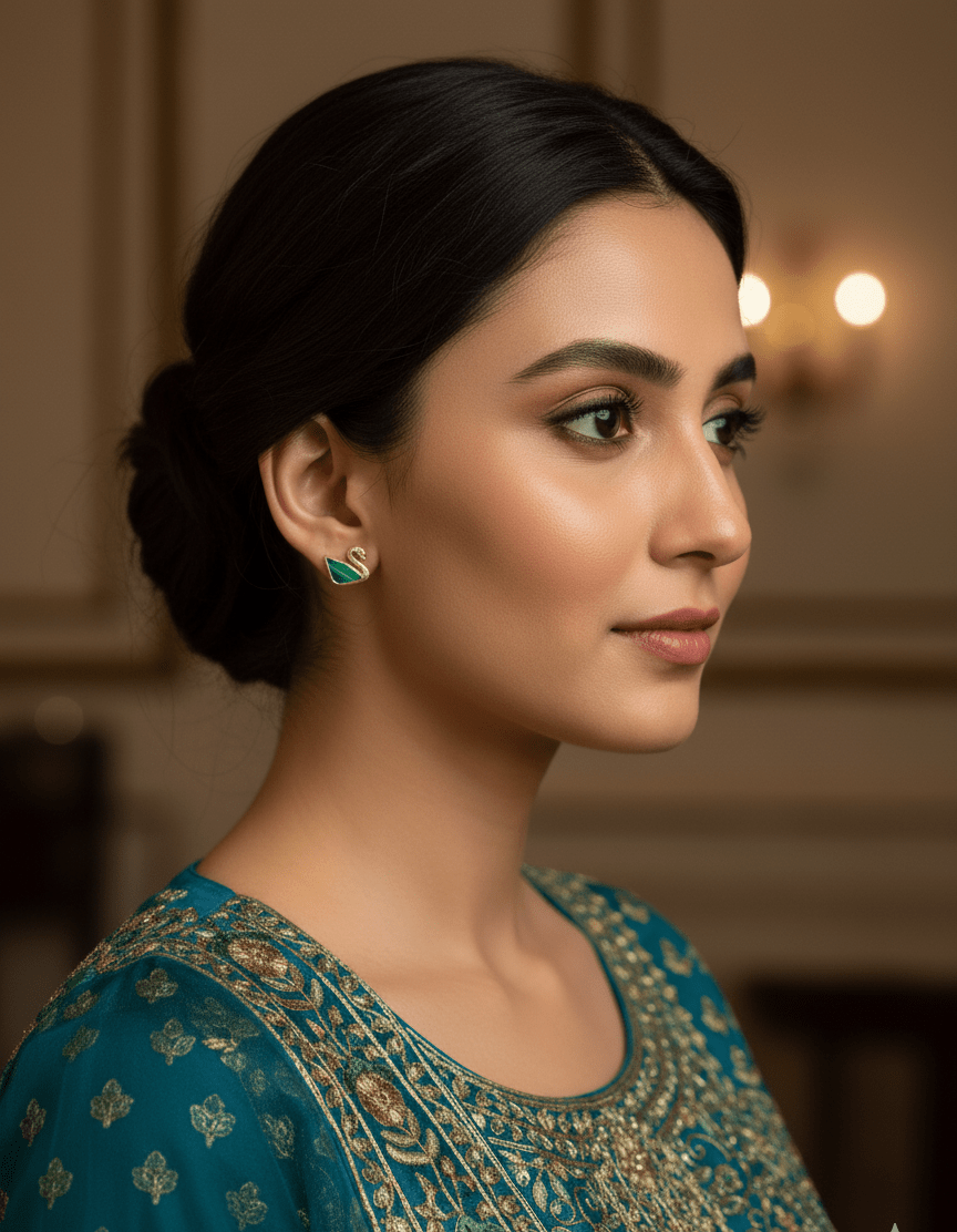 Malachite Swan Studs - GREYS∞UL