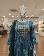 Serene Blue Bohemian Anarkali Suit Set - GREYS∞UL