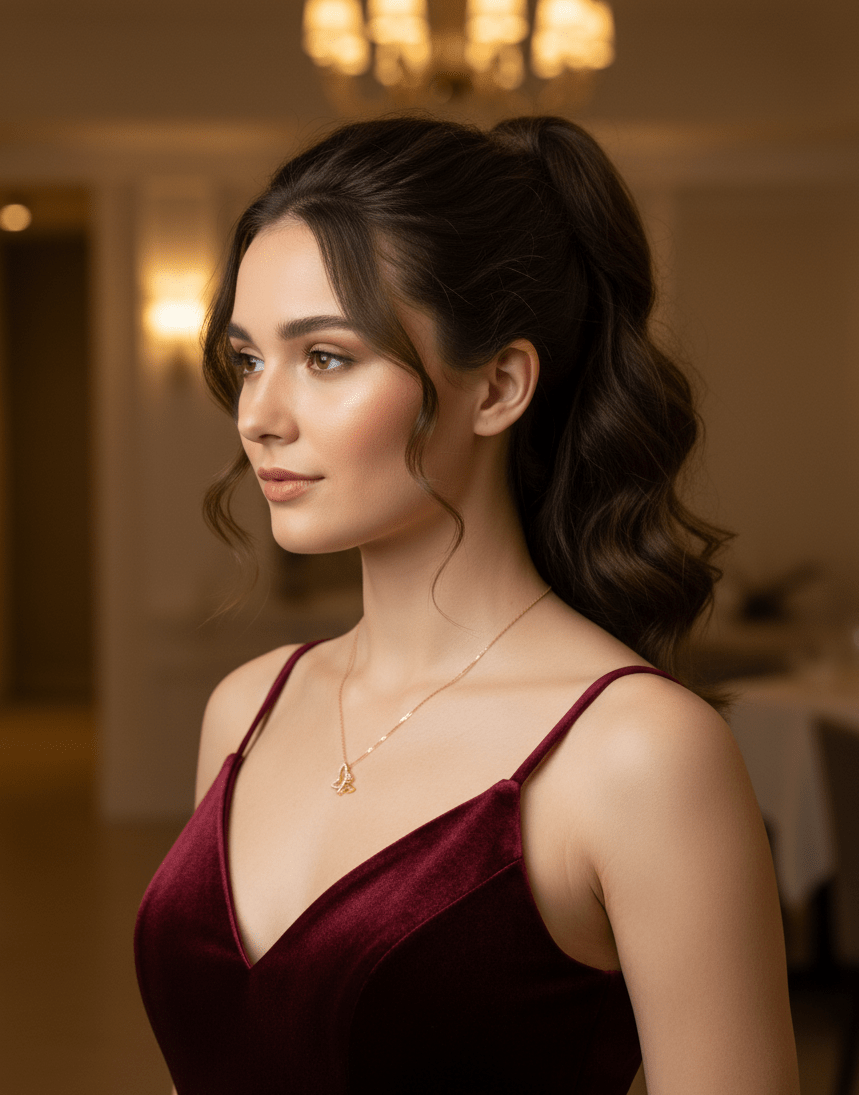 Adjustable Butterfly Pendant Necklace with Faux Diamonds - GREYS∞UL