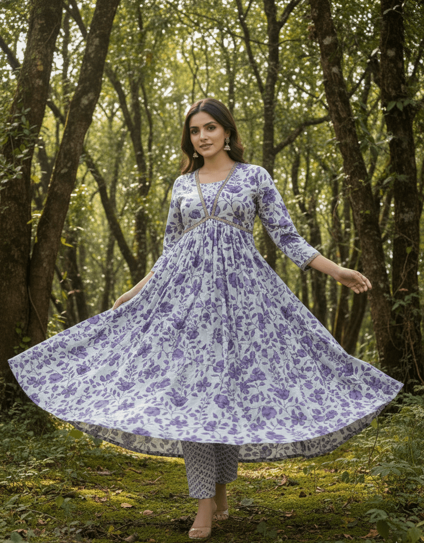 Whispering Lavender Cotton Suit Set - GREYS∞UL