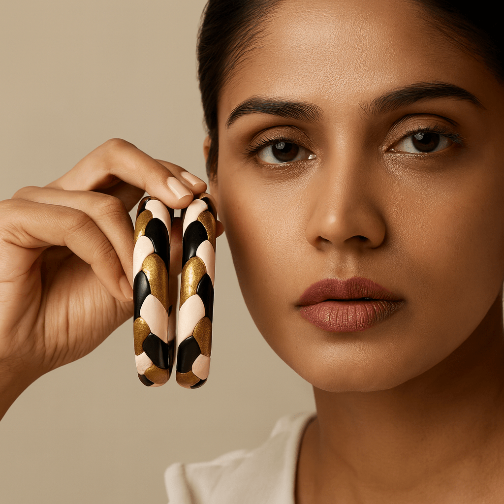 Braided Design Jaipuri Lakh Bangle Set - GREYS∞UL