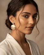 Turquoise Stud & Gilded Coral Drop Earrings - GREYS∞UL