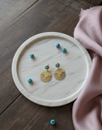 Turquoise Stud & Gilded Coral Drop Earrings - GREYS∞UL