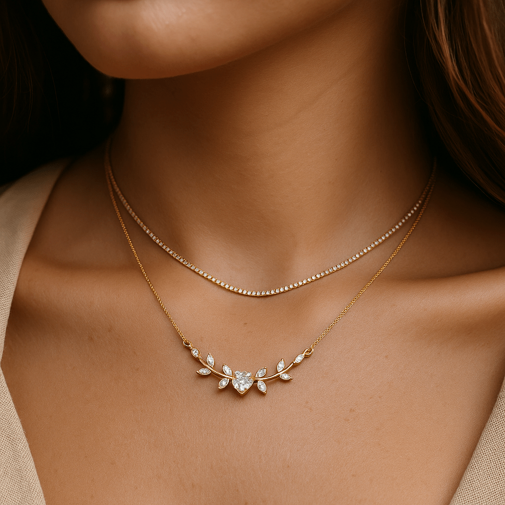 Golden Vines Heart Necklace - GREYS∞UL